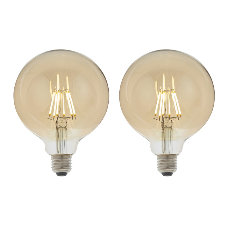 6W E27 ES G125 Amber Globe LED Dimmable Bulb - 450lm 2500K Warm White