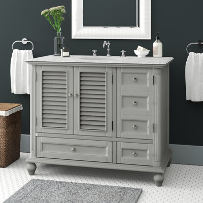Hansford 42'' Single Bathroom Vanity with Marble Top