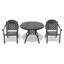 Ensemble de meubles de patio en aluminium coulé avec coussins rouges-1420015972