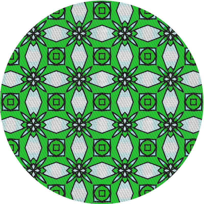 Tapis de zone verte à motif, Rond 8 pi