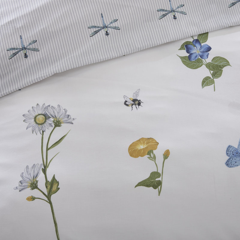 Emelia Floral Duvet Cover Set with Pillowcases, Single Duvet Cover + 1 Standard Pillowcase