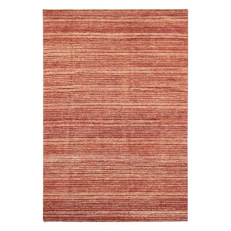 Tapis rouge noué à la main de conception unique 6 pi 7 po x 9 pi 10 po Gaba