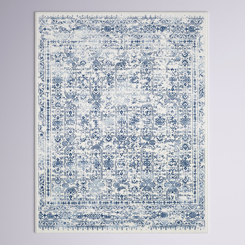 Shyann Polypropylene Floral Area Rug, Rectangle 5'3" x 7'1"