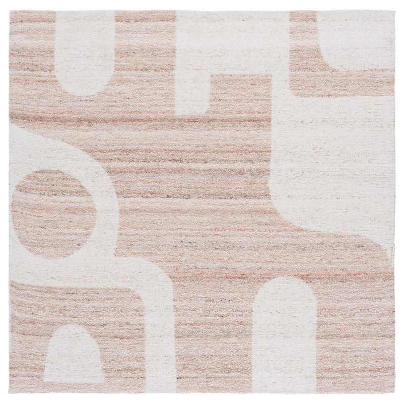 Sayles Hand Tufted Performance Abstract Rug, Square 6'
