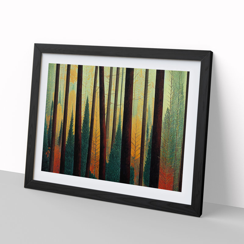 XH1022-8701X Supreme Forest - Single Picture Frame Print, Black, 46cm H x 64cm W x 2cm D