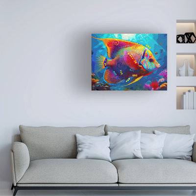 Bolog Dean Russo- Evolution Collection Vibrant Angelfish Canvas Art