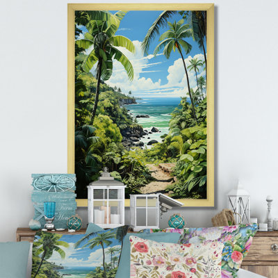 Batta Palm Trees At The Beach II, reproduction d'art sur toile encadrée