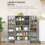 Garde-manger autoportant de 41 pouces avec tablettes réglables, portes doubles et rangement intérieur à plusieurs niveaux