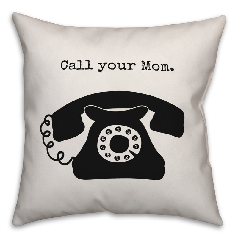 KrIstian Call Your Mom Throw Pillow, 16" x 16", Polyester/Polyfill