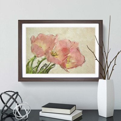Pink Tulip Art in Abstract - Picture Frame Painting Print