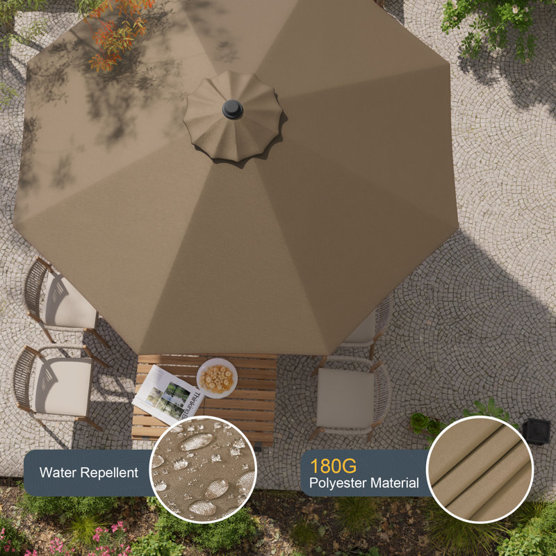 Parasol de marché 108 po Donyeal, Taupe