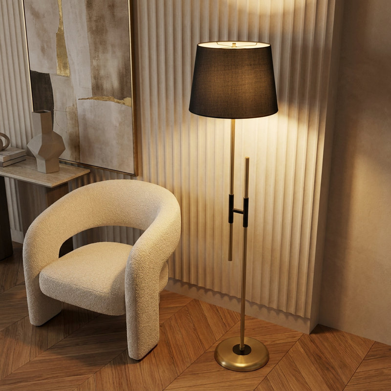 Elysian Black Drum Shade Floor Lamp