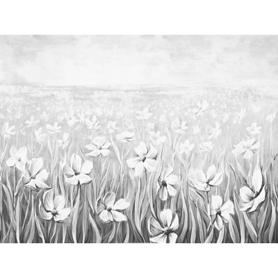 " Grayscale Flower Field "
