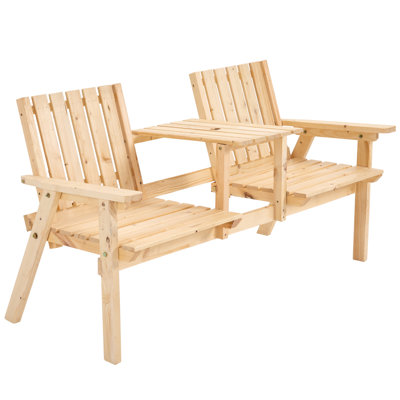 Banc de patio en bois pour l'extérieur Wilhelmina