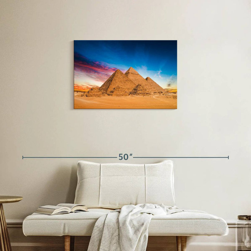 Adella Pyramids At Giza, 20" H x 30" W