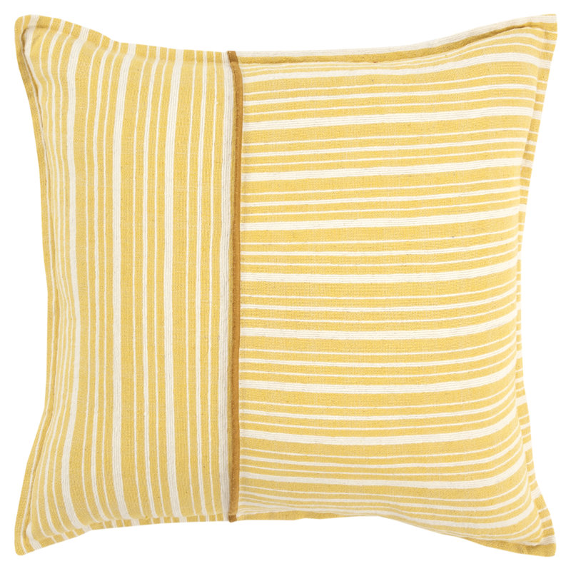 Coussin décoratif 100% coton Berthe (rembourrage en polyester), Jaune