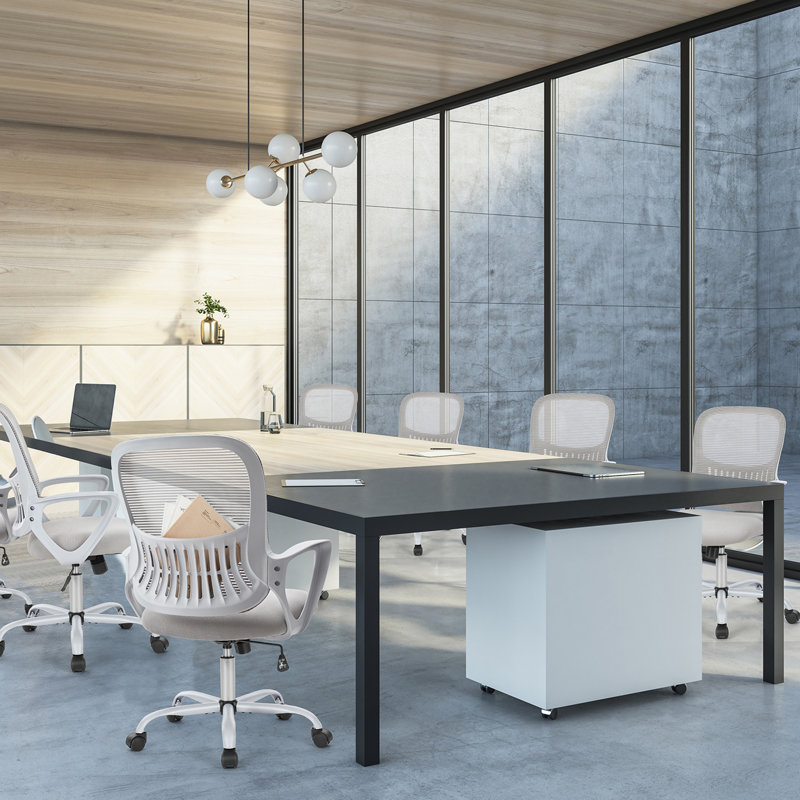 Mid-Back Task Chair With Lumbar Support, Pink, White