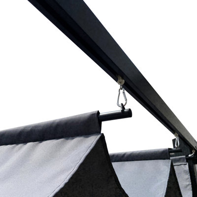 13X10 Ft Pergola Cover Replacement Canopy - Sun Gray , Easy To Assemble, Water-Repellent 13 X 10 Outdoor Fabric, Protection, Gray, Install