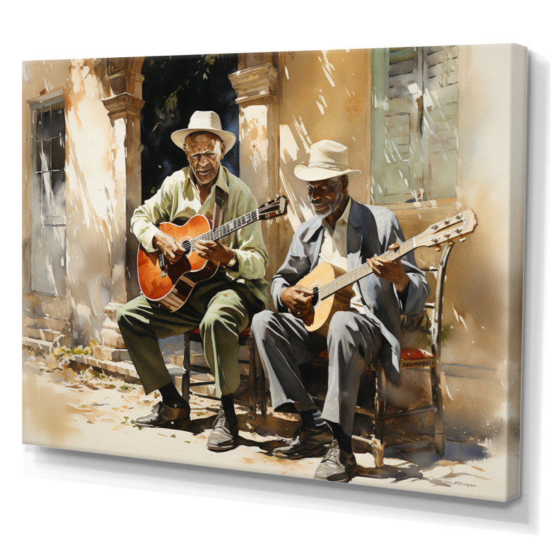 Beige Cuban Music Singers - People Canvas Prints, H 12 po x l 20 po x P 1 po, Toile tendue