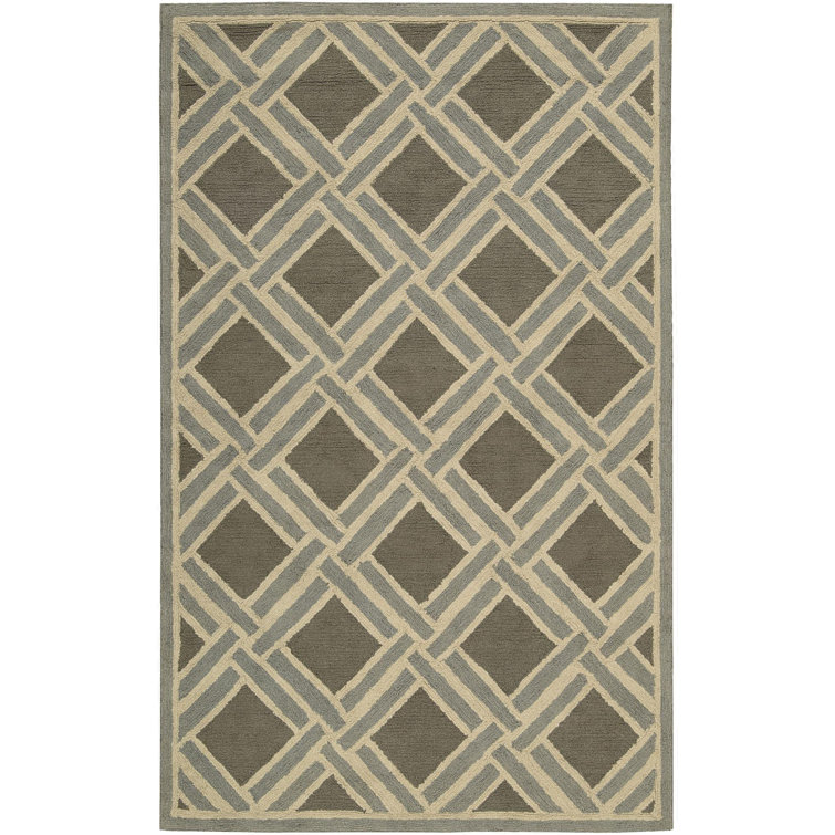 Tapis noué la zone grise à la main Whitt
