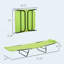 Chaise longue pliante en maille verte à 5 positions avec repose-tête et cadre en acier pour l'extérieur