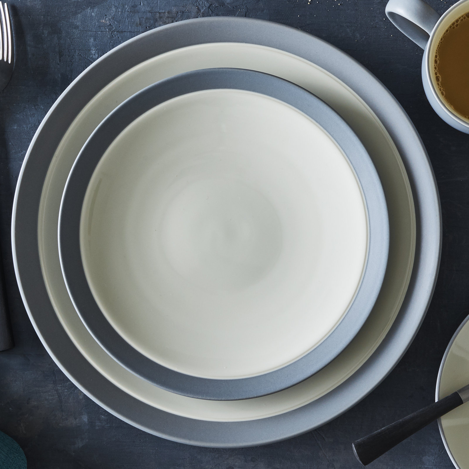 Noritake Colorwave Curve Dinner Plates 11", Slate