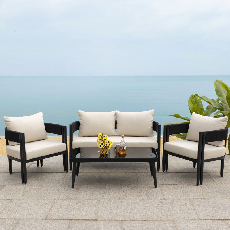 Viola 4 Piece Conversation Set, Taupe