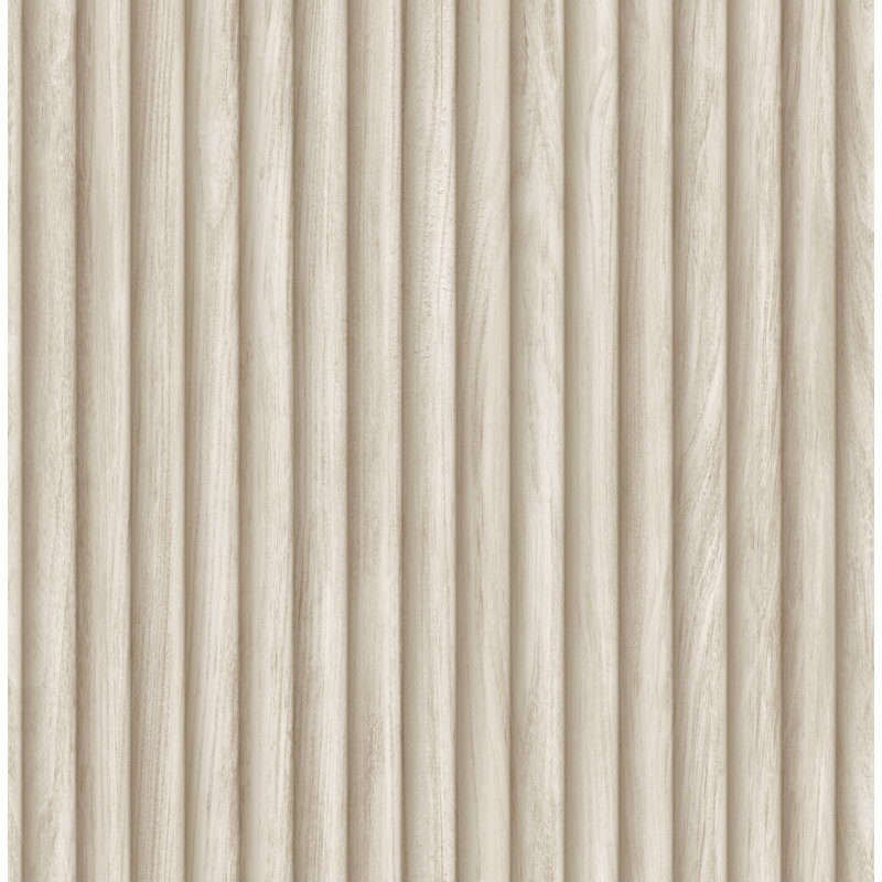 Fluted Wood Effect Wallpaper, Ash