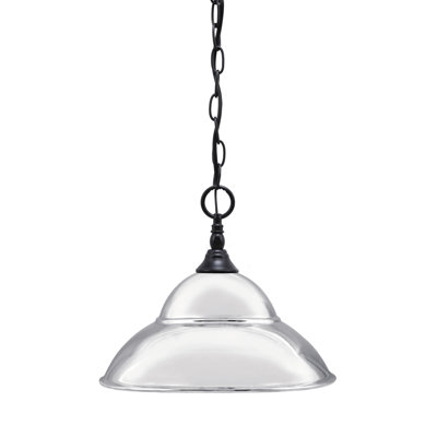 Chain Hung Mini Pendant With 13" Double Bubble Metal Shade
