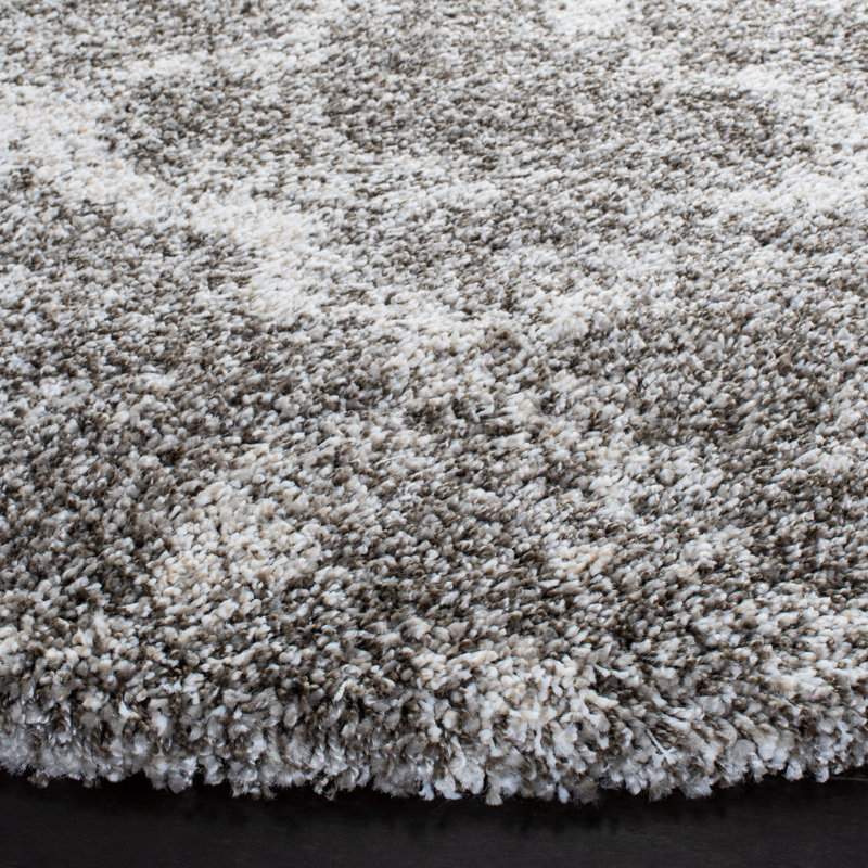 Tapis gris / ivoire Liseron, Rond 7 pi