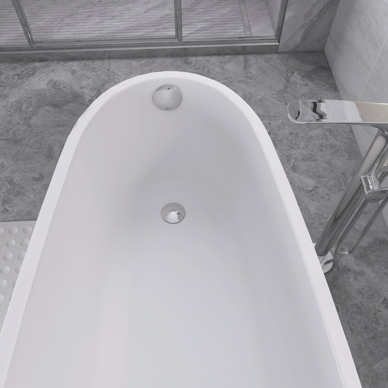 63" X 31.2" Freestanding Soaking Acylic Bathtub
