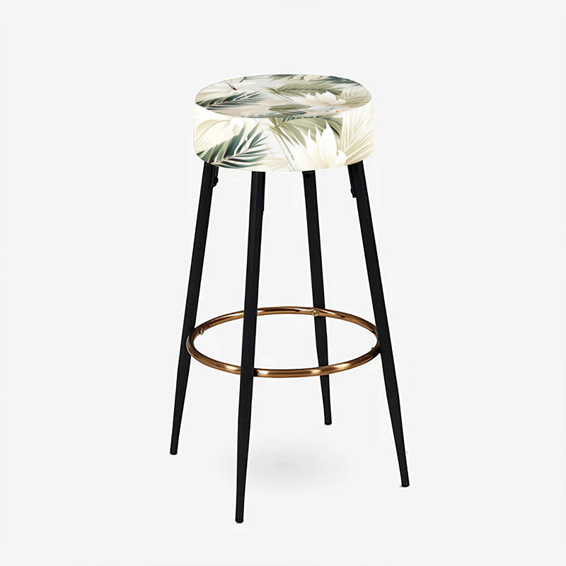 Ensemble de 2 tabourets de bar à motif tropical Coastal Abstraction