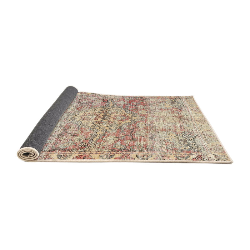 Tapis beige/rouge traditionnel, Rond 5 pi