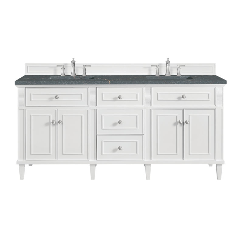 Lorelai 72 in. Double Vanity, Bright White, Parisien Bleu