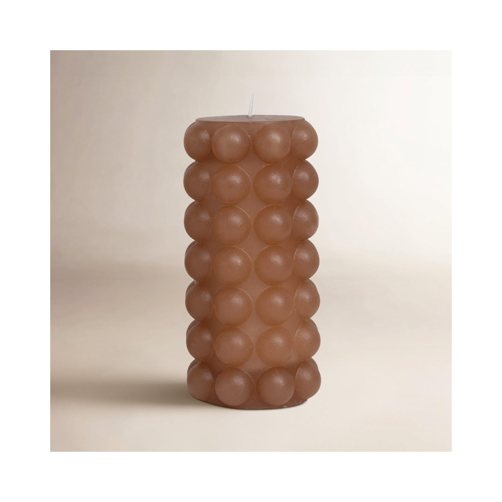 Unscented Hobnail Pillar Candle, Gray, 6"H x 3"W x 3"D