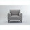 Fauteuil d'appoint gris clair pour adultes, siège rembourré avec pieds en métal pour le salon et la chambre à coucher