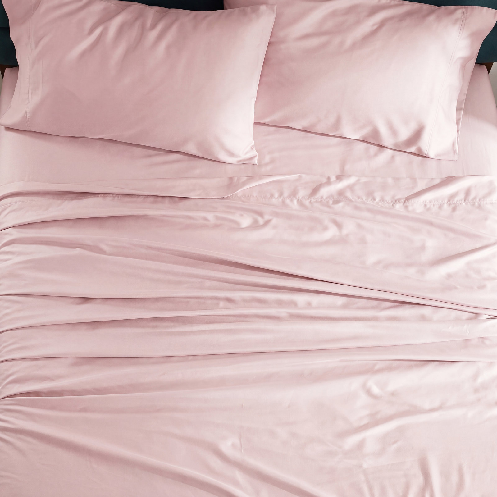 Lyocell Cotton Sheet Set, Queen Sheet Set with 1Fitted Sheet and2Pillowcases, Pink