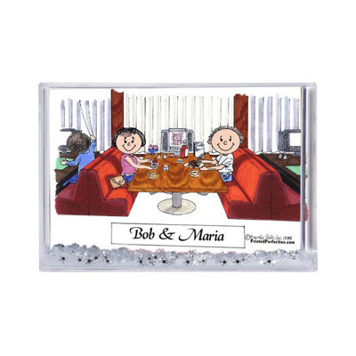 Personalized Friends - Male & Female Snow Globe Frame Gift  6" x 4"
