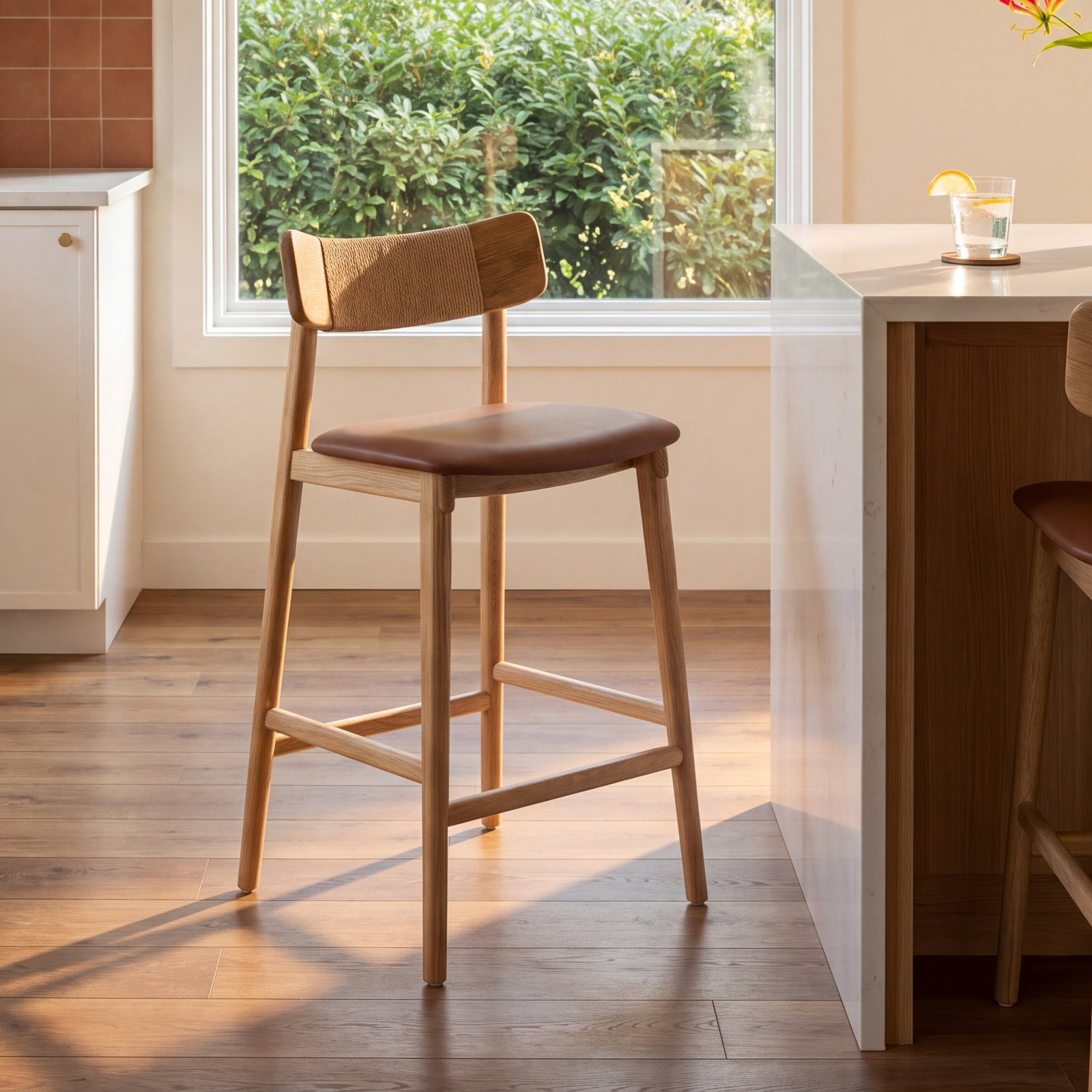 Sakina Bar and Counter Stool, Natural, Counter Stool (27.6” Seat Height)