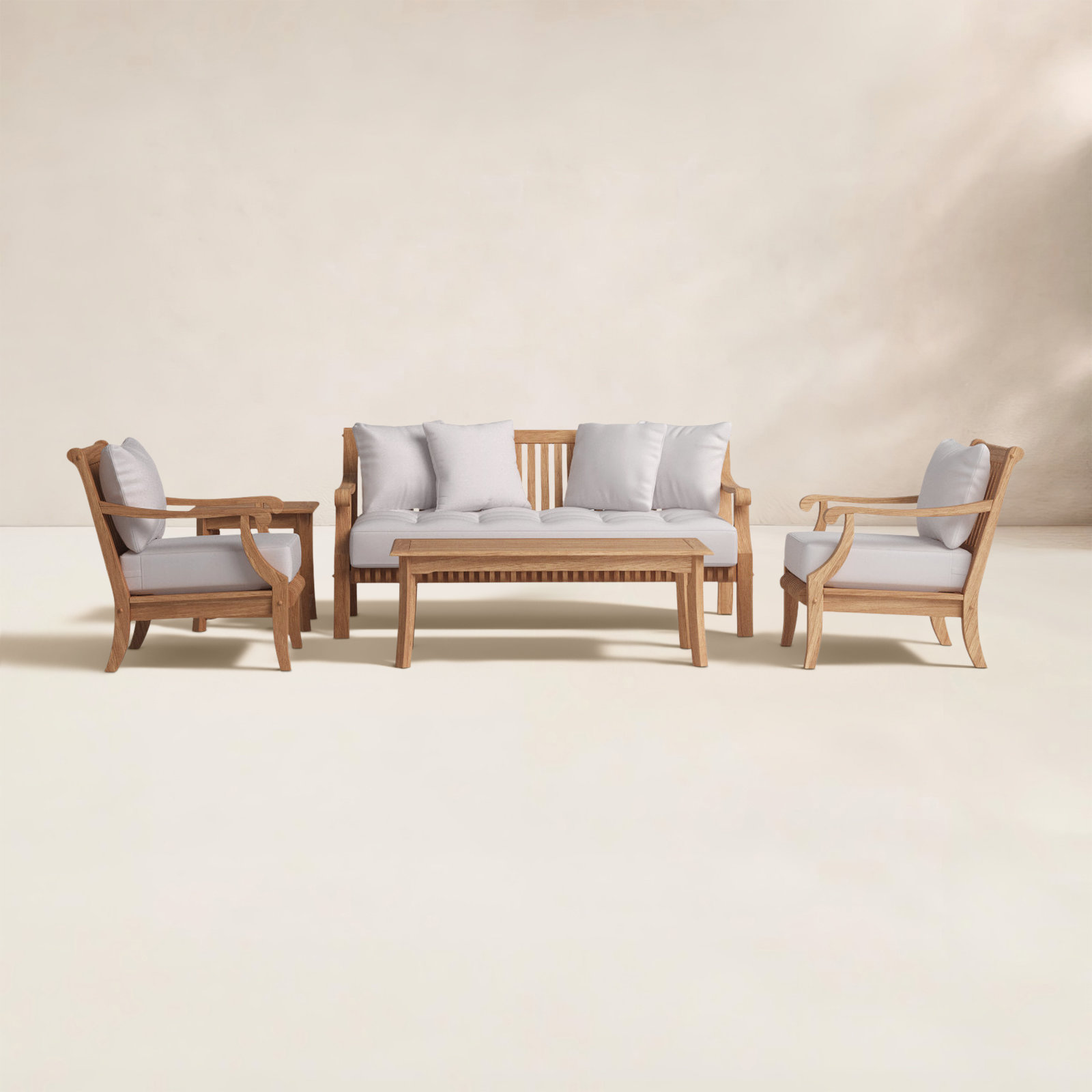Mabrey 5-Person Teak Complete Patio Set