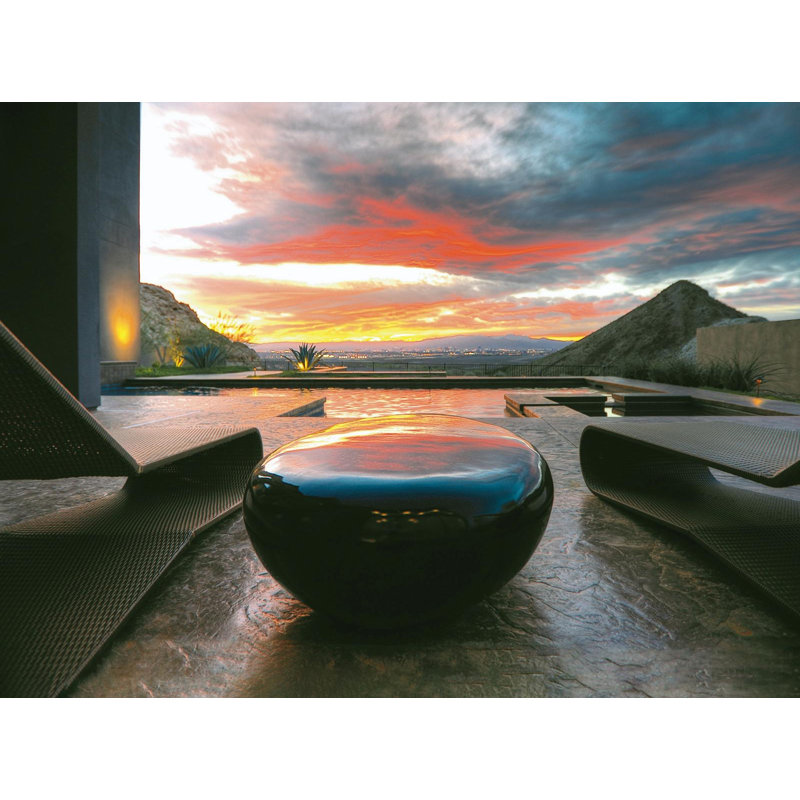 Table basse River Stone Gel Gel noir, H 16 po x L 54 po x l 34 po, Gel Coat Black