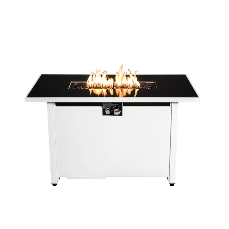 Foyer d'extérieur 43 po avec cadre en métal et verre fumé 4300 po