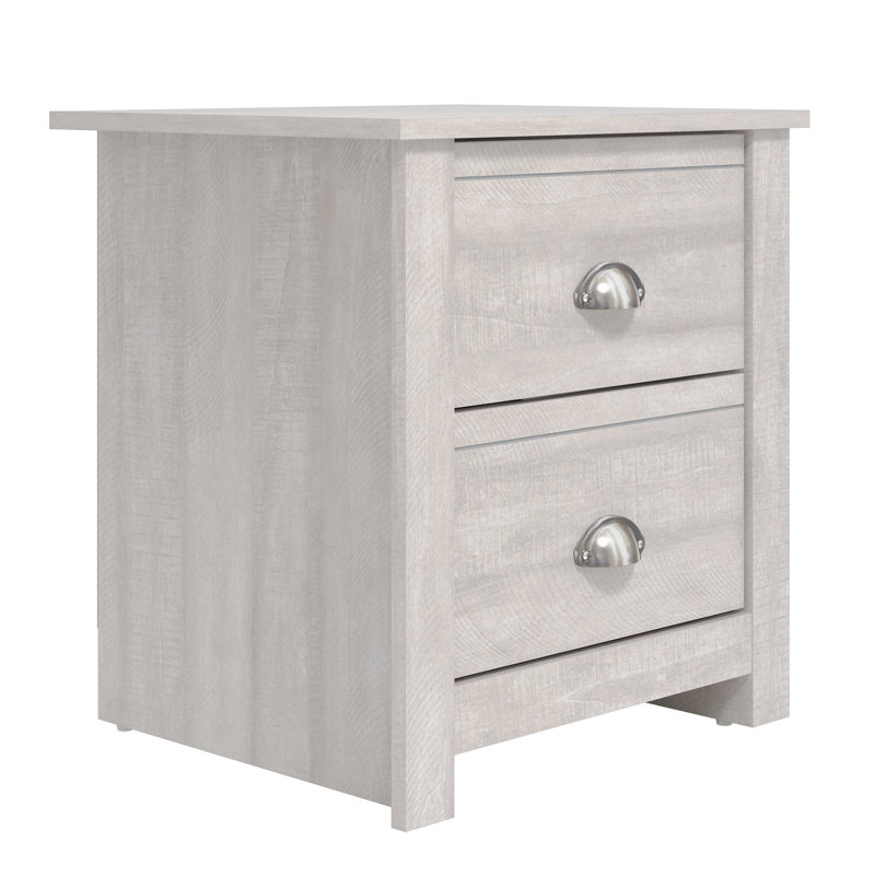 Blessinger 20.07'' Tall 2 Drawer Nightstand, Dusty Gray Oak