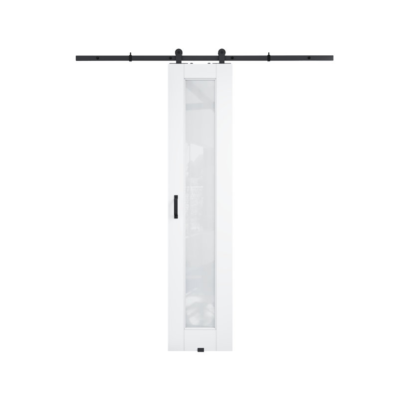 24 po x 80 po 1 surface de dalle blanche préfinie avec toute la quincaillerie de porte de grange, 24 po x 80 po