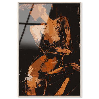 «Graceful Abstraction», art mural en verre acrylique ultrabrillant encadré brun par Art Remedy, cadre argenté, 10 x 15