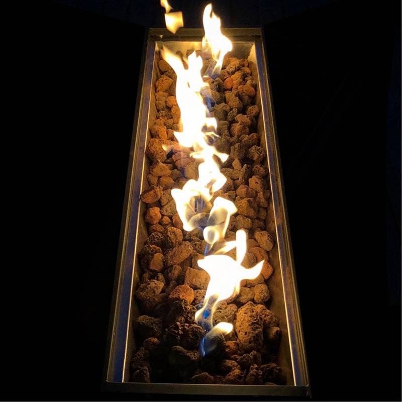 Table de foyer d'extérieur en acier au propane / gaz naturel avec couvercle