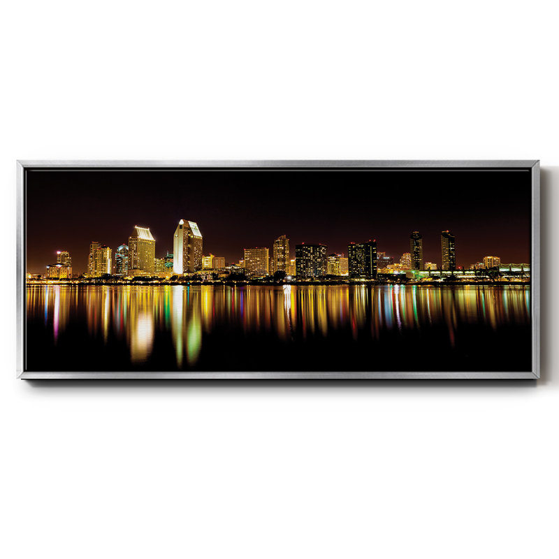 San Diego Skyline - toile encadrée, H 24 po x l 60 po
