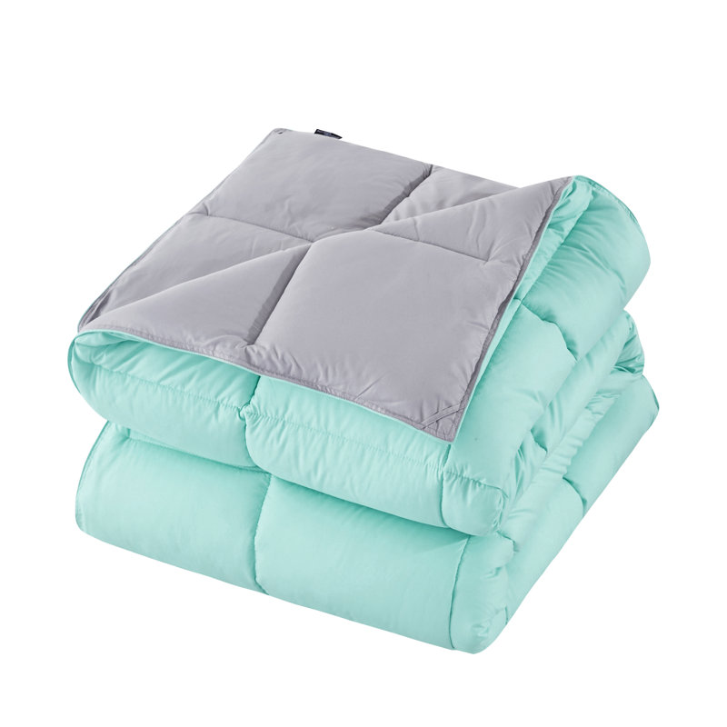 Aqua Blue Reversible Microfiber Full/Queen Duvet Set