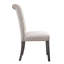 2pcs Beige Grey Linen Seating Chairs - Slightly Curved , Soft Cushion, Wood, 220lbs Max Weight Thick