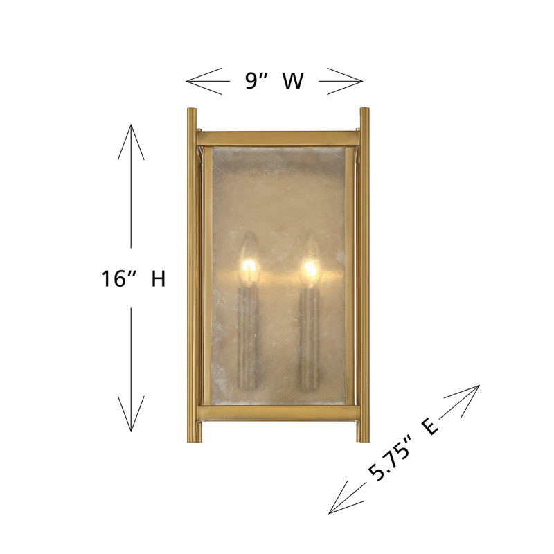 Applique murale 2 lumières Muller en laiton chaud
